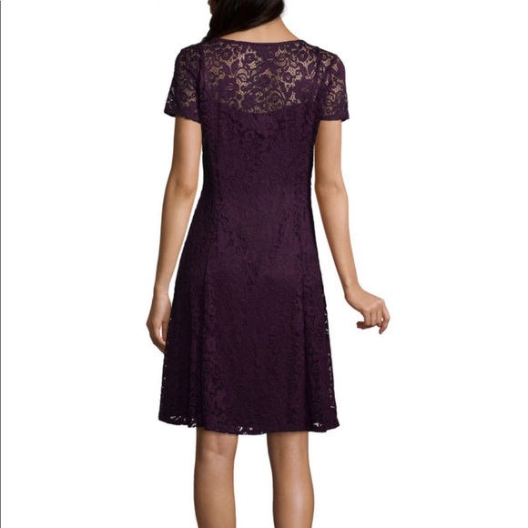 Women’s Ronni Nicole Purple Petite A-Line Dress - Picture 2 of 7